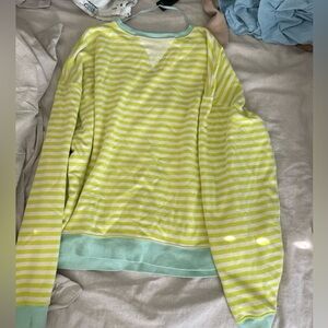 FP Movement by Free People Lime and Mint Striped Sweater
